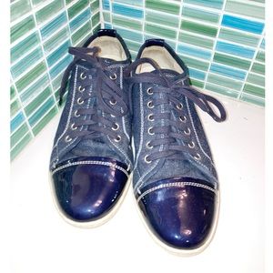 AGL Navy & Patent Leather Sade Sneaker SZ: 36 1/2 (6.5)